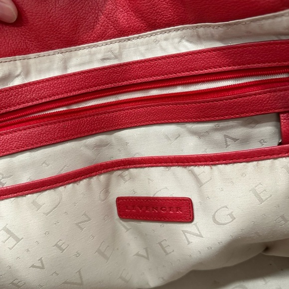 Levenger red leather large tote briefcase case - Picture 11 of 11